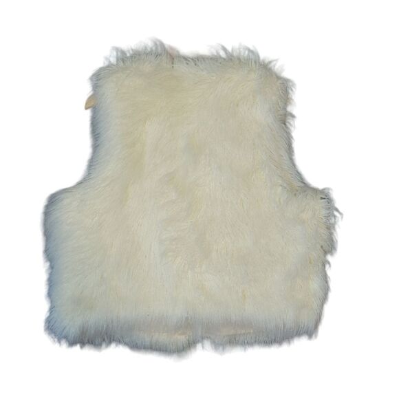American Eagle Off White Ivory Cream Faux Fur Vest XL - Picture 6 of 9